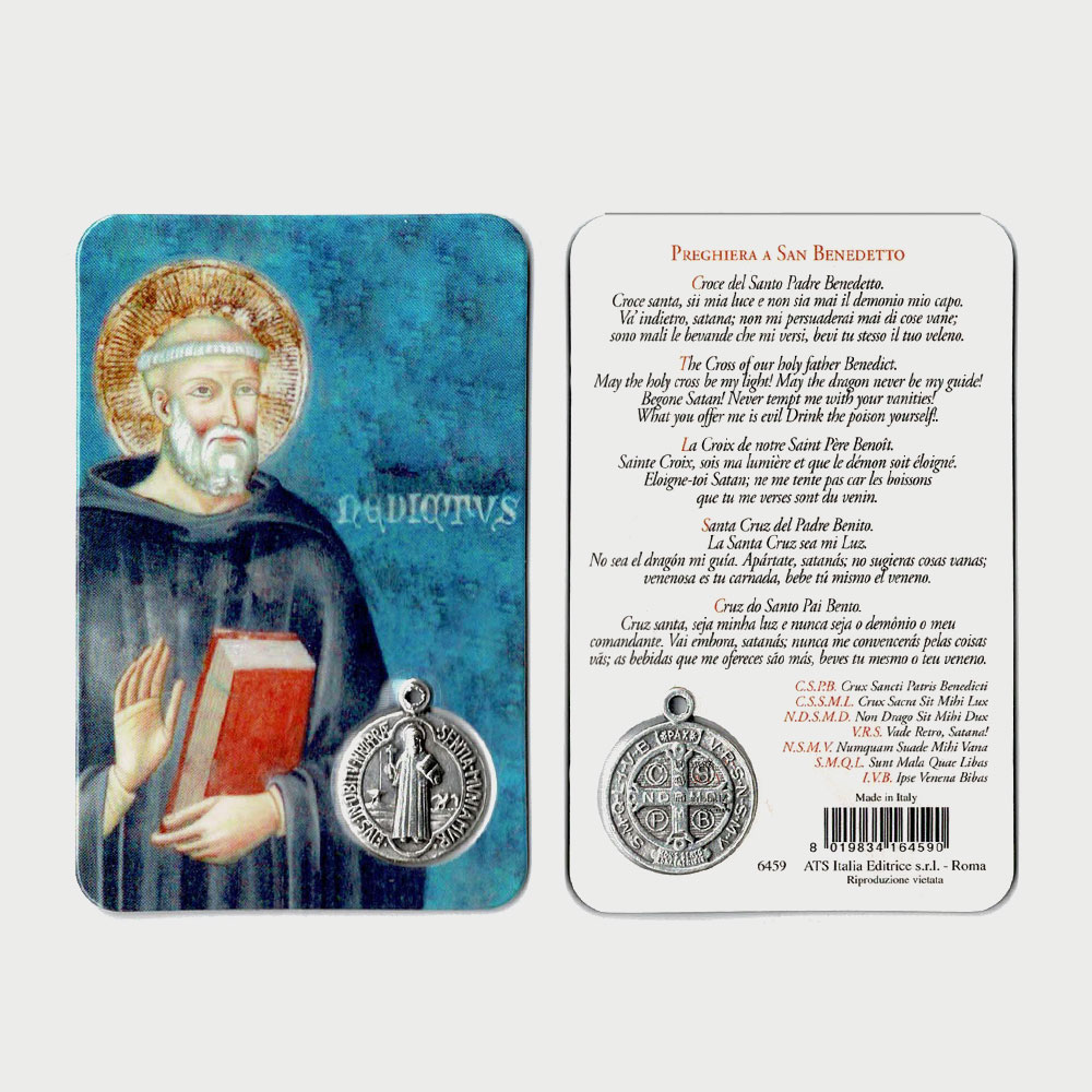 Card San Benedetto con medaglia – Abbazia di Praglia